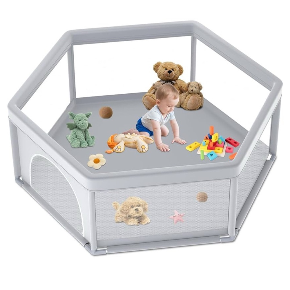 Gray Playpen for Kids